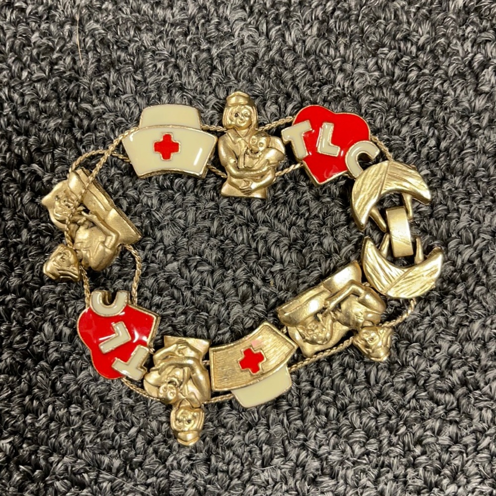 Gold Nurse Charm Bracelet